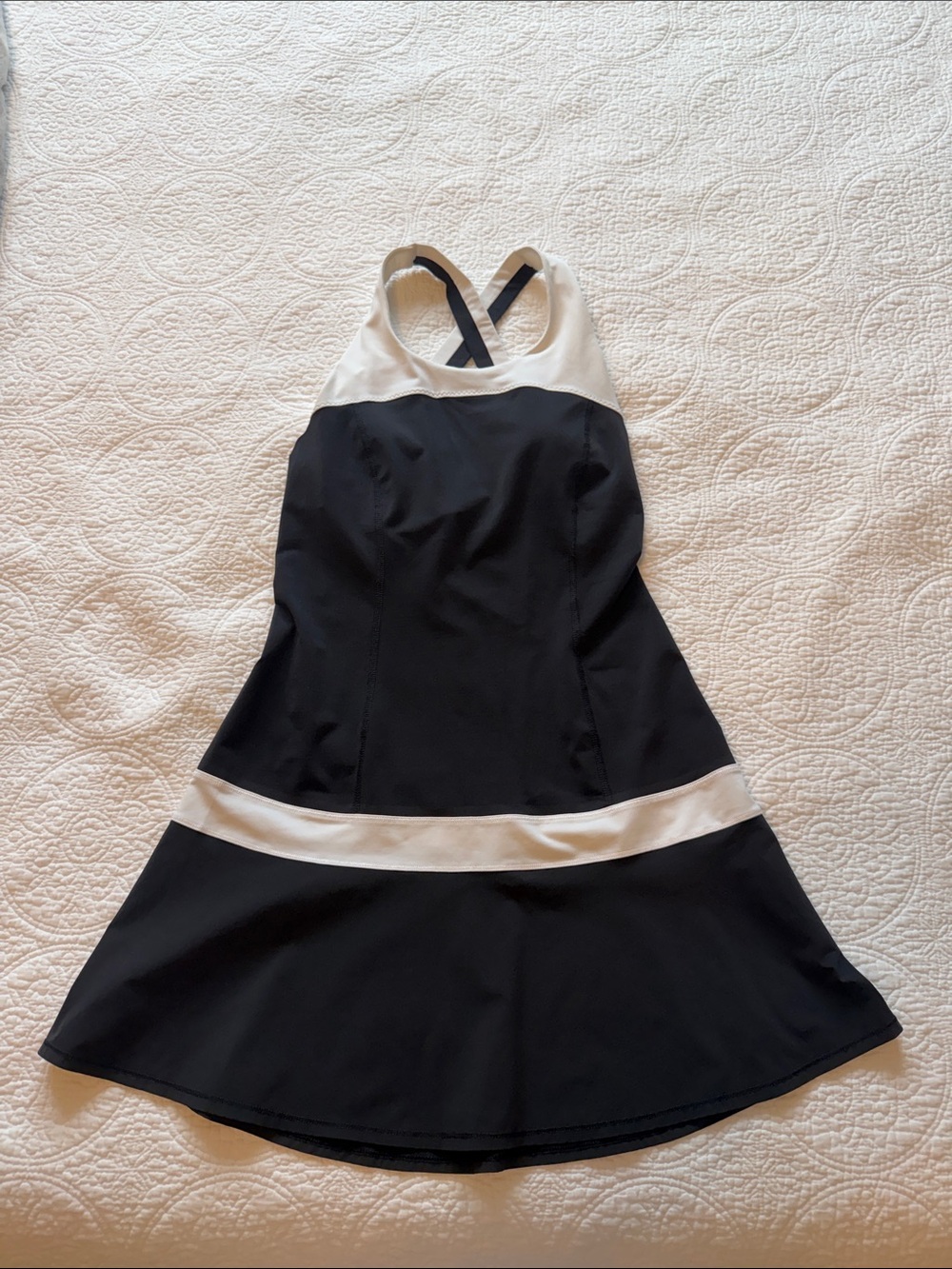 lululemon athletica Black and White One-Shoulder Tennis Dress